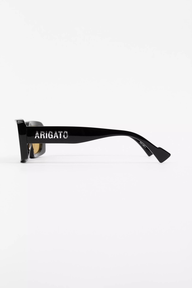 Arigato Arena Rechteckige Sonnenbrille Schwarz Gelb